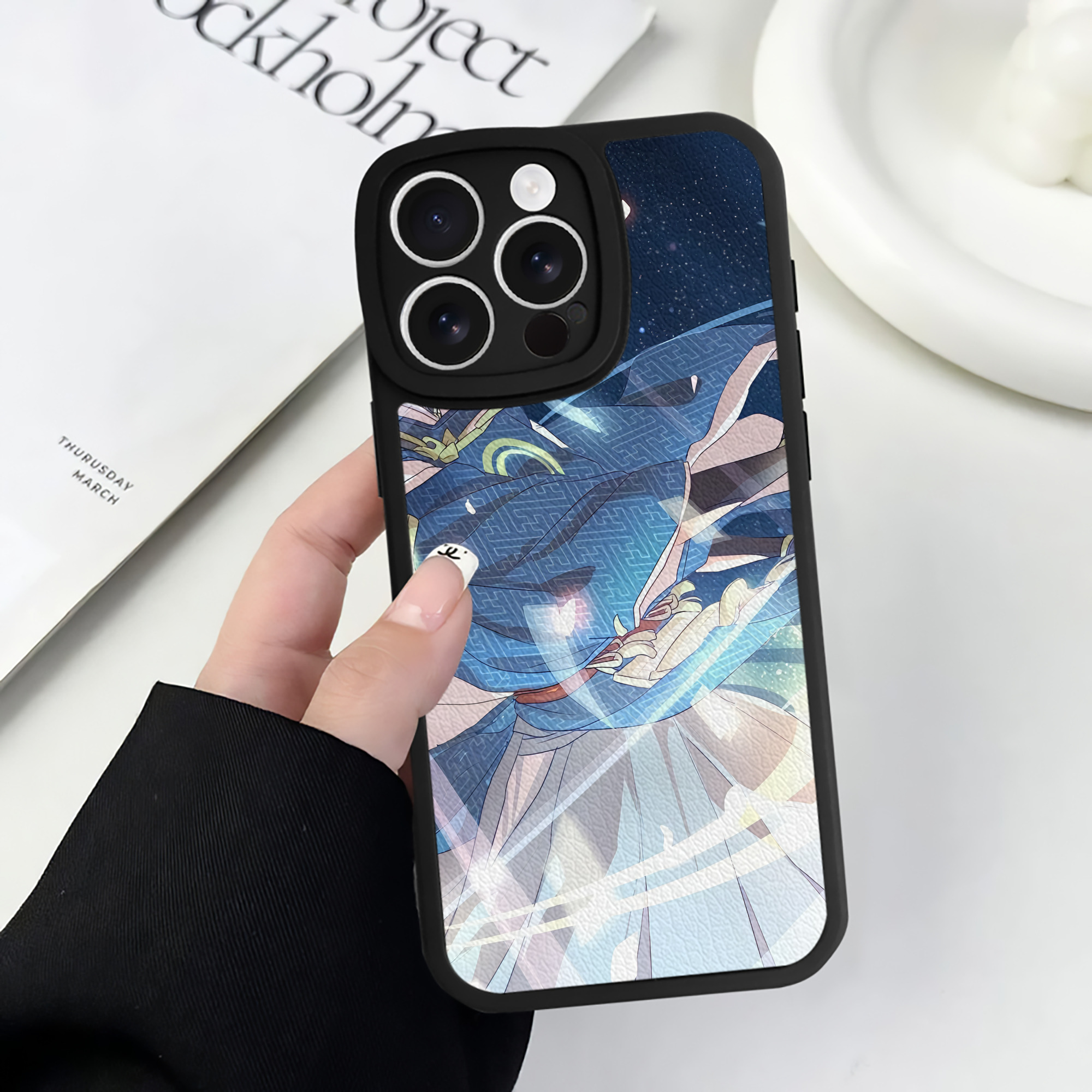 （画像用） 刀剣乱舞 Touken Ranbu 【iPhone 16シリーズ対応】シリコンスマホケース（レザー調） 材質：シリコン